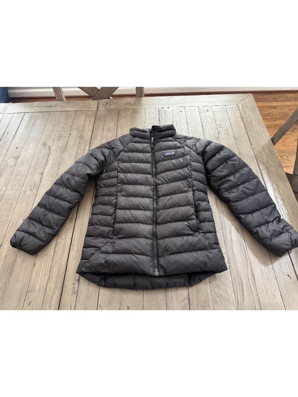Patagonia Worn Wear Kids' Drop-Tail Down Sweater Puffer Jacket Black Large
